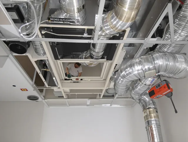 Lynnfield Air Duct Cleaning technician performing detailed central duct system cleaning in Lynnfield